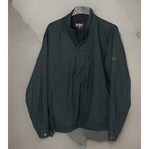 FootJoy DryJoys Jacket Mens Large Black Green Golf Rain Windbreaker Snap Front